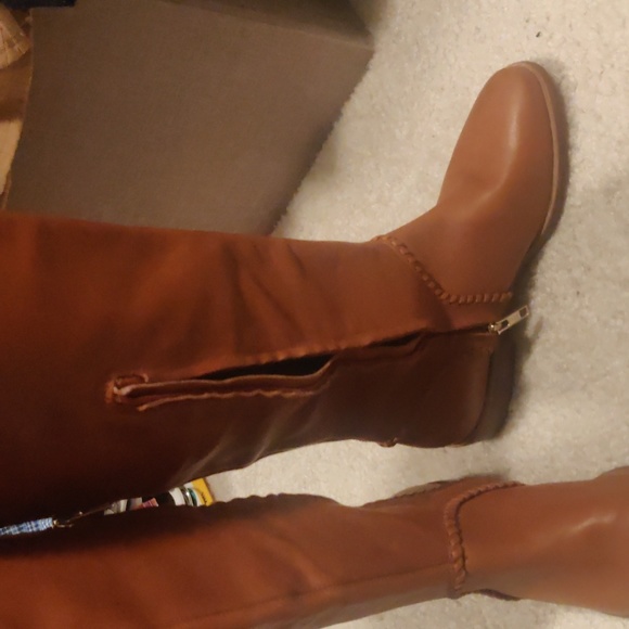 UGG Gracen Whipstitch M Brown Leather Knee High Tall Riding Boot Size 7 Women - Picture 3 of 14